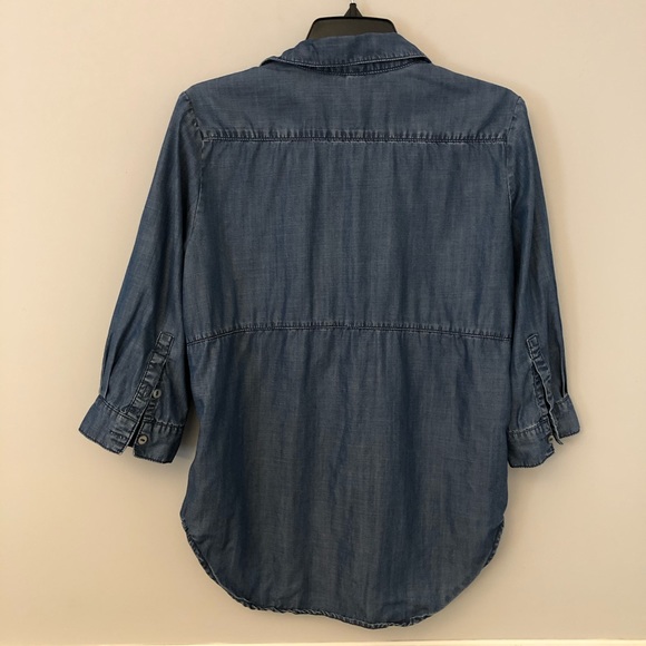 Liverpool chambray denim 3 quarter sleeve shirt S - Picture 3 of 6